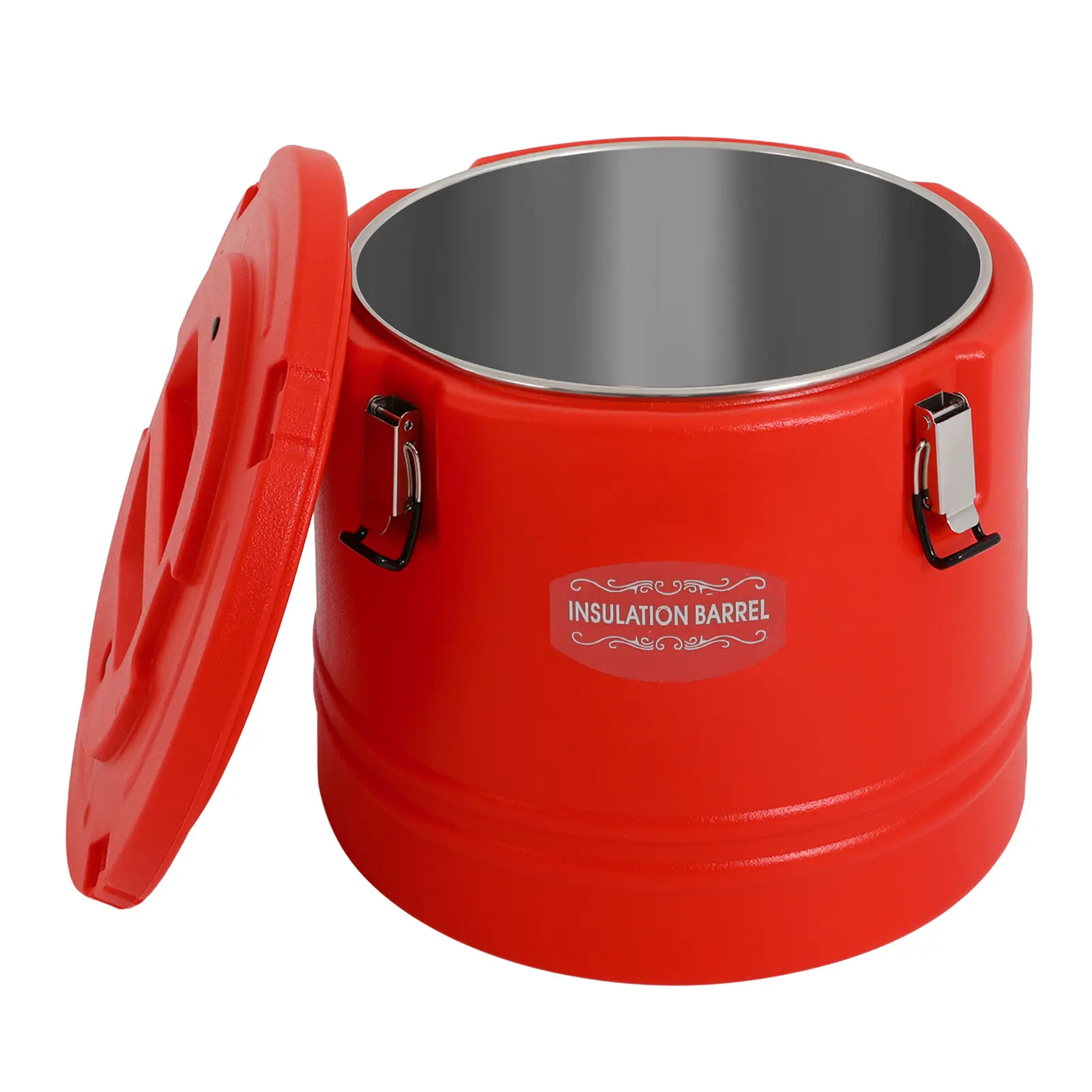 30L Stainless Steel Round Commercial Insulated Kitchen Bucket - 4-6H Heat Preservation, No Battery, No Magnets for Party, Restaurant Use