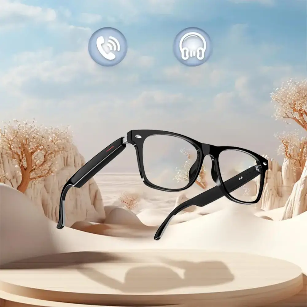 SENBONO Smart Glasses, Wireless Headphone Anti-blue Light Glasses for Listening To Music & Calling, Creative Sports Smart Glasses with Mic for Daily U
