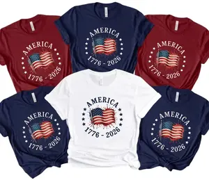 USA 250th Anniversary T-shirt, America 250 Years Shirt, Vintage American Flag Graphic Tee, Patriotic USA Flag Shirts Patriotic 1776-2026, 4th of July Independence Day Gift
