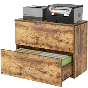 TIQLAB 2 Drawer Mobile File Cabinet, Filing Cabinet Home Office for Letter, Legal, A4 Size, Under Desk Lateral File Cabinet