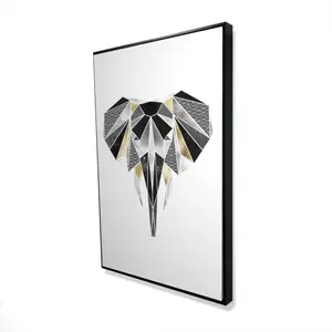 360 Stand 24x36 in. Framed Artwork - Artistic Geometric Elephant Print, Nature-Inspired Modern Home Decor Wall Decoration for Room Home Supplies