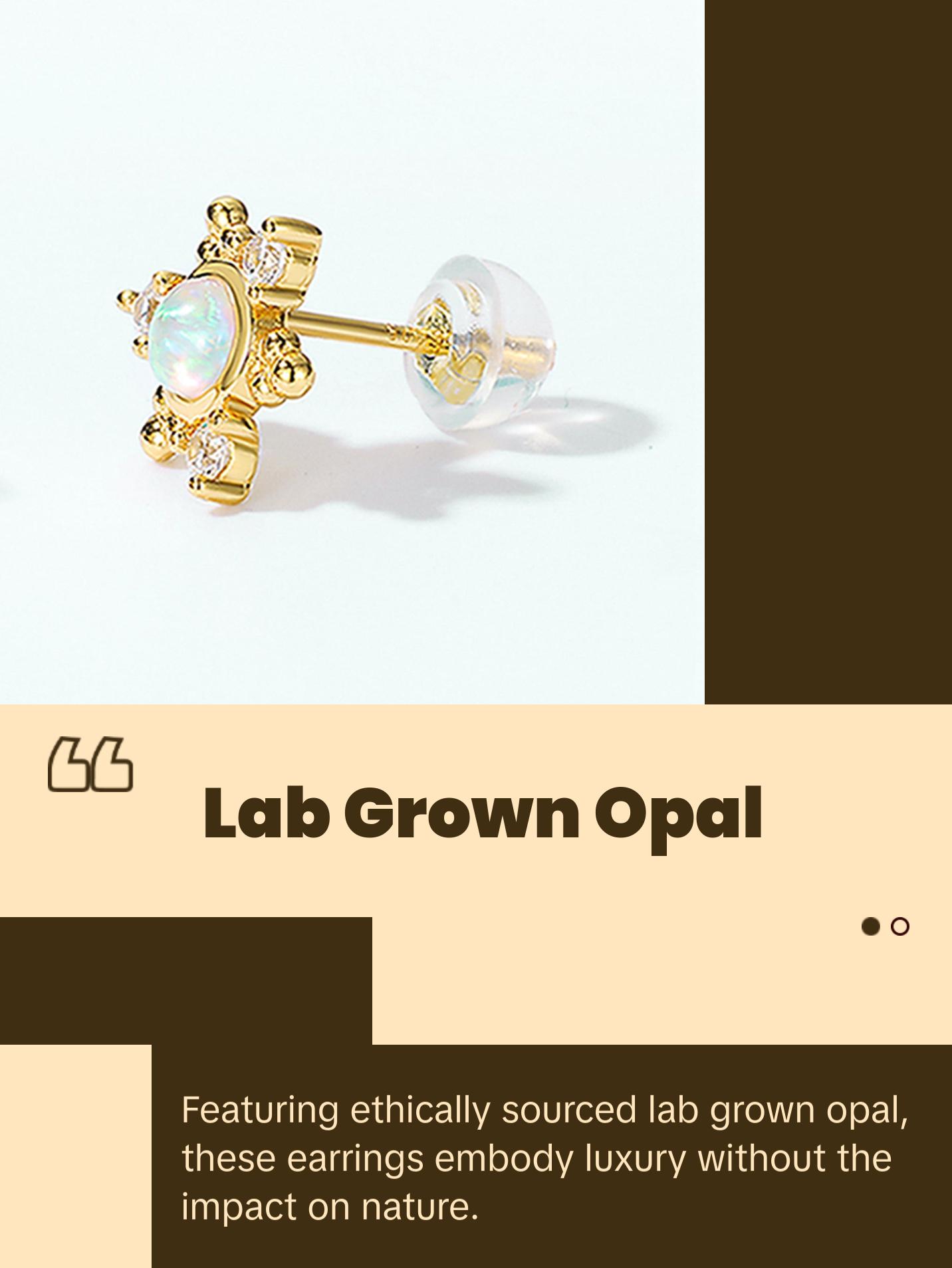 Opal Starburst Stud Earrings