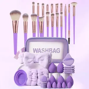 Face Makeup Tools Set (43pcs/set), Makeup Brushes Kits, Brushes & Wash Bag & Headband & Wrist Strap & Makeup Sponges & Powder Puffs & Brush Bowl, Makeup Tools for Women