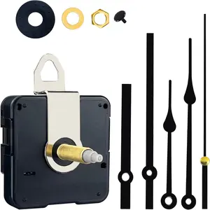 31mm Quartz Long Shaft Clock Movement DIY Wall Clock Mechanism Repair Kit Replacement 1-1/5 inch Shaft with 2 Pair Hands