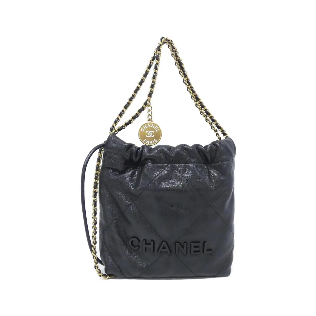 Pre-owned CHANEL Calfskin Shoulder Bags Chanel22 Caviar Skin Mini Bag