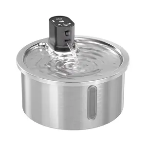 Wireless Cat Water Fountain SUS304 Stainless Steel 108oz/3.2L Pet Cats Inside Cat Fountain for Drinking with Motion Sensor Ultra Quiet Pump 20dB Cats Dogs Gifts Filters Cleaning Winter Heating Option 4000mAh Battery Large Capacity BPA Free multi-pet home
