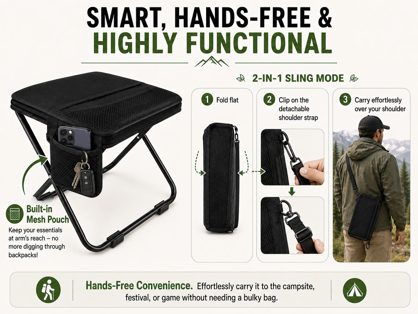 Folding seat dimensions and features