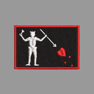 Blackbeard Pirate Flag Morale Patch 2” X 3” Hook & Loop Back for Hats Jackets Tactical Vests Plate Carriers EDC Gear & Humor Patch Collectors, Edward Teach