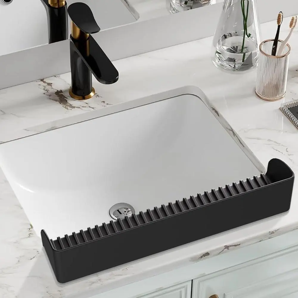 Silicone Sink Splash Guard, 1 Count Kitchen Faucet Draining Mat, Sink Splash Guard for Kitchen Bathroom Home Dining Room, Water Splash Guard, Water Splash Proof