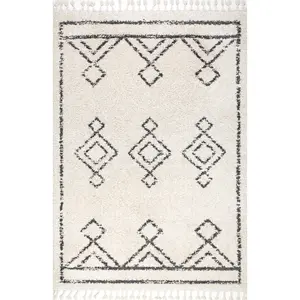 Mackie Moroccan Diamond Tassel Area Rug