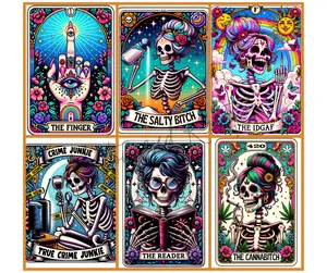 Tarot Card SHIRT The Finger Salty B The IDGAF True Crime Junkie Reader Canna Skelly Tee Shirt T-Shirt Unisex Funny Sarcastic