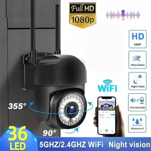 36 LEDs Black US Standard Anxin 2MP Outdoor Waterproof 2.4GHz Network Surveillance Camera