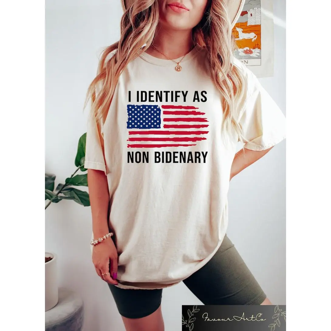 I Identify as Non Bidenary Shirt, Trump 2024 Shirt, Republican Gift, Funny Biden Shirt, Anti Democrat Shirt, Political Shirt, Election Shirt