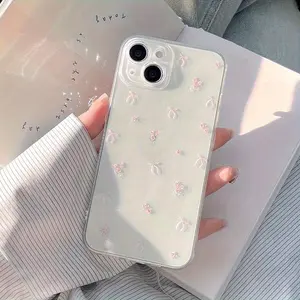 A Phone Case with a Transparent Bow And Bouquet Design Suitable for Galaxy S24 Ultra/S24 Plus/S24/S23 Ultra/S23 FE/A55/A54/A53/A52/A52S/A51/A50/A50S/A35/A34/A33/A32/A24/A23/A22/A21S/A20/A20S/A15/A14/A13/A12/A10S/A05S/A05/A03S/A03.