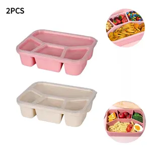 2PCS Reusable Microwave & Dishwasher Safe Lunch Box Set, BPA-Free Food Storage Containers for Kids & Adults, Ideal for School Work Travel Camping