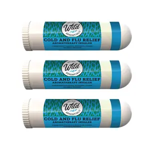 Wild Essentials 3 Pack of Cold and Flu Relief Aromatherapy Nasal Inhalers Made with All Natural, Premium Grade Essential Oils Stick