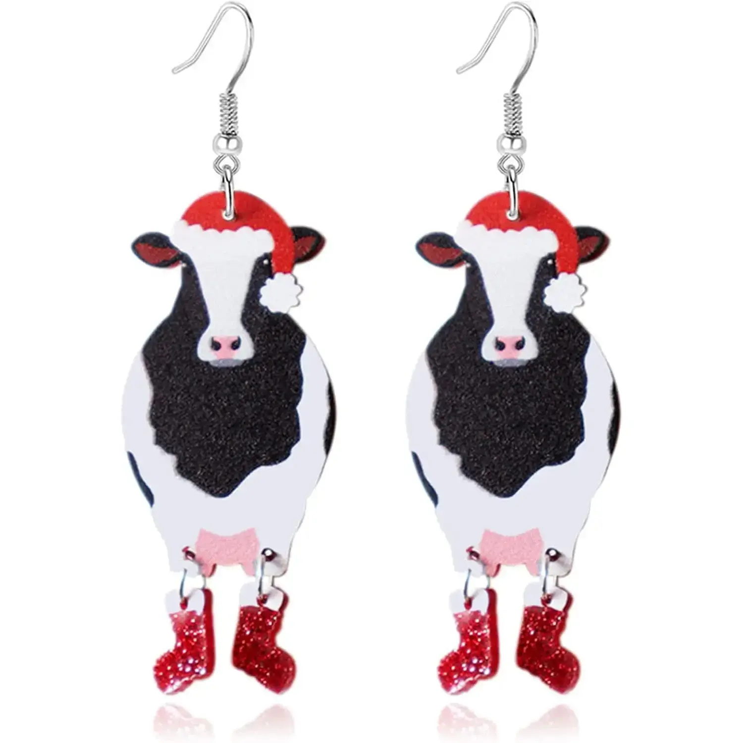 Acrylic Big Rooster Chicken Earrings Funny Cute Kawaii Dinosaur Chicken Dangle Earrings Farm Boots Chicken Hen Dangle Earrings for Women Aesthetic Charming Jewelry Gift