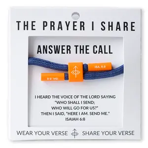 The Prayer I Share Answer the Call Isaiah 6:8 Exquisite Bracelet Unisex Polyester Cord Waterproof Adjustable Bangle