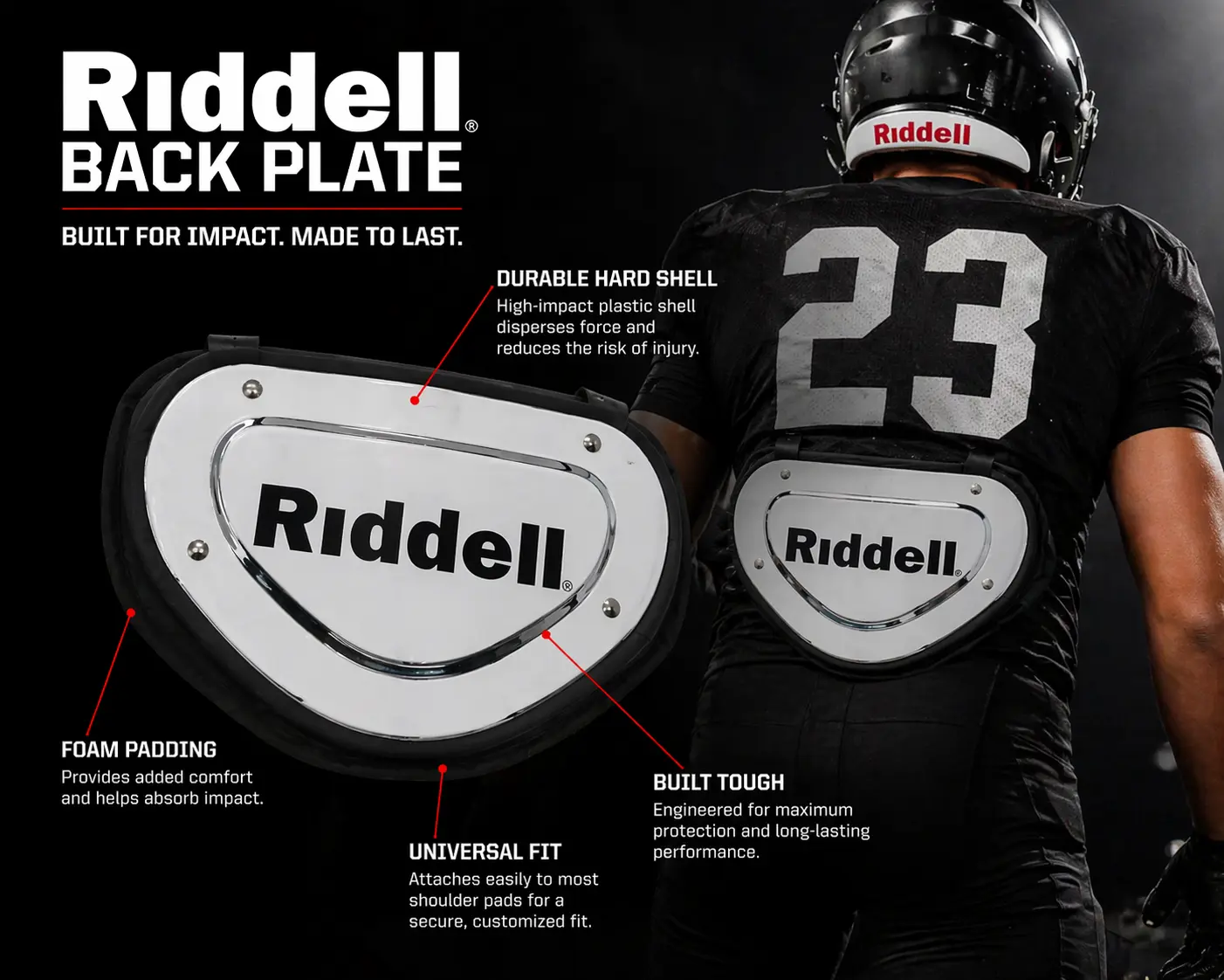 Riddell Chrome Finish  Universal Back Plate