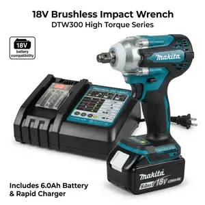 Makita DTW300 Brushless 18V Cordless Impact Wrench for Construction Engineering Equipment Maintenance with High Torque 330Nm and Compact Design