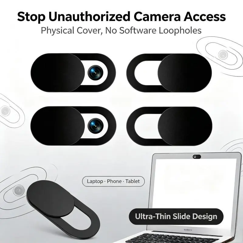 Webcam Cover Ultra-Thin Slide Camera Privacy Blocker, Anti-Peep Protector for Laptops, MacBooks, Tablets, Phones, Computers