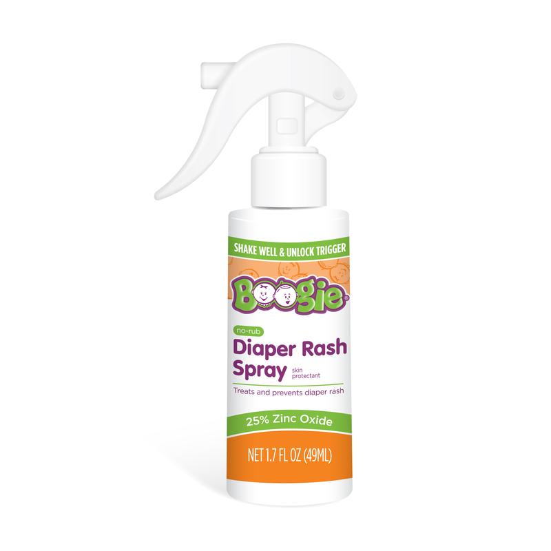 Boogie No-Rub Diaper Rash Spray 1.7 oz – Touch-Free Zinc Oxide Protection for Sensitive Baby Skin (200+ Sprays)
