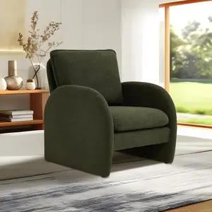 VASONEY Comfy Armed Chair, Modern Cloud Couch Fluffy Armchair 28.5 X 29.9" Sherpa Lamb Fabric, Accent Chairs Upholstered Living Room Chair Single Sofa Chair for Bedroom, Office, Apartment and Living Room