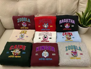 EMBROIDERED The Amazing Digital Circus T-shirt, TADC Characters Sweatshirt, Circus Fan Gift, Circus Theme Hoodie, Anime Gift Birthday