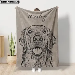 Custom Pet Blanket Using Pet Photo + Name Custom Dog Blanket, Personalized Blanket, Gift for Her, Gift For Pet Lover