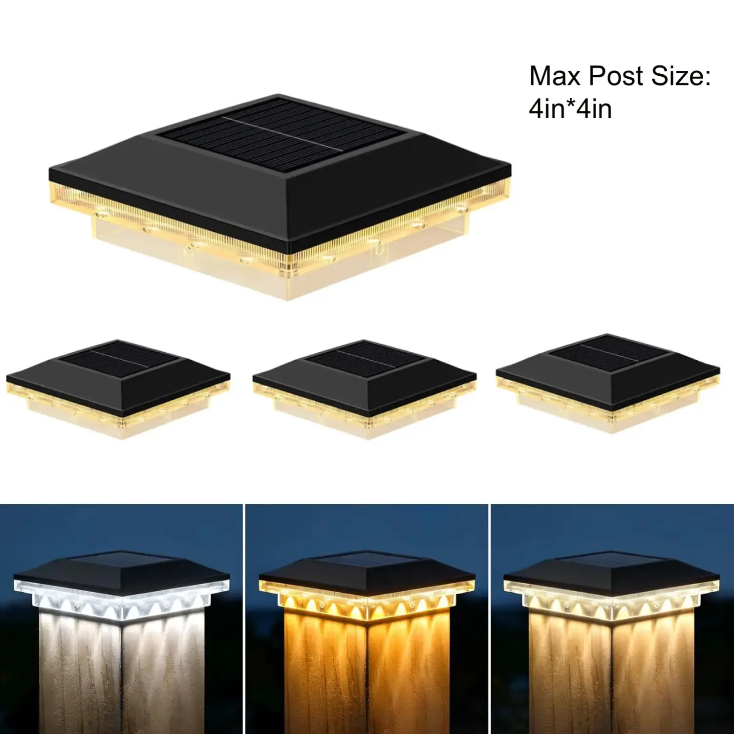 【Clearance】MATULSA 8/4Pcs Solar Post Cap Lights Outdoor Fits 4×4 Posts, Solar Fence Post Lights, Waterproof Deck Post Lights, Ideal for Garden Patio Porch,campingessentials,outdoorfurnitureset,campinggear