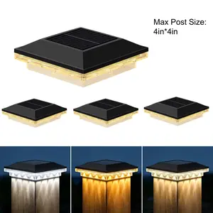MATULSA 8/4Pcs Solar Post Cap Lights Outdoor Fits 4×4 Posts, Solar Fence Post Lights, Waterproof Deck Post Lights, Ideal for Garden Patio Porch
