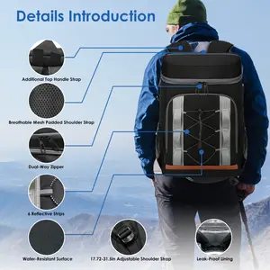 Cooler Backpack 36 Can Leakproof Insulated Cooler Backpack with 25L/6.6Gal for Picnic Camping Beach Hiking Fishing Travel