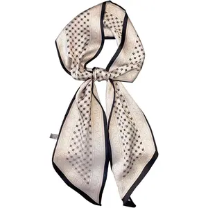 59" Mulberry Silk Like Head Scarf Women's Fashion Square Neck Satin Scarfs for Bag Hair Scarves Gift 59 * 5.9"