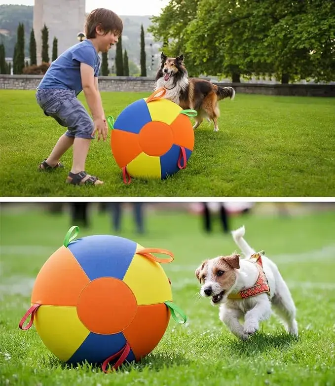 Herding Ball for Dogs, 22in Dog Training Ball with Handle for Outdoor Play, Durable Training Toy Ball for Australian Shepherd, Border Collie, Cattle Dog, Large Breed, Ideal for Herding Dog Exercise#Summervibes