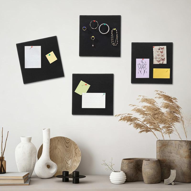 Large Cork Board 36" x 24", 6 Pack Felt Bulletin Board with 30 Pushpins, Cork Boards Alternative with Self-Adhesive Strips, Felt Wall Tiles Pin Boards for Walls Office Home School Decor-Dark Gray girl room accessories kitchen decor kitchen decor sets