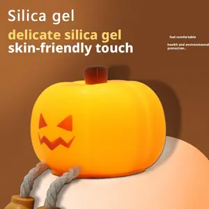 Halloween Silicone Pumpkin Night Light - Soft Glow LED Bedside Lamp for Kids, Eye-Care Sleep Companion, Perfect Holiday Gift - TikTok Trendy