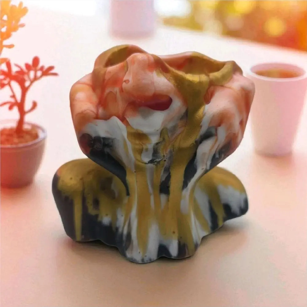 Abstract Face Flower Pot Vase Custom Made Resin Succulent Planter Candle Pen Holder Decorative Art Piece for Home Decor