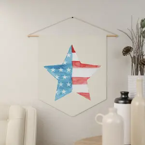 American Flag Home Decor, Front Door Pennant Banner Sign, Vintage American Flag