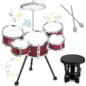 Upgraded Kids Drum Set, 5 Piece Toy Set for Toddlers1-3 3-5 Band Rock Jazz Drum Musical Instrument Toys for Boys Girls Christmas Birthday Gifts Durable Percussion