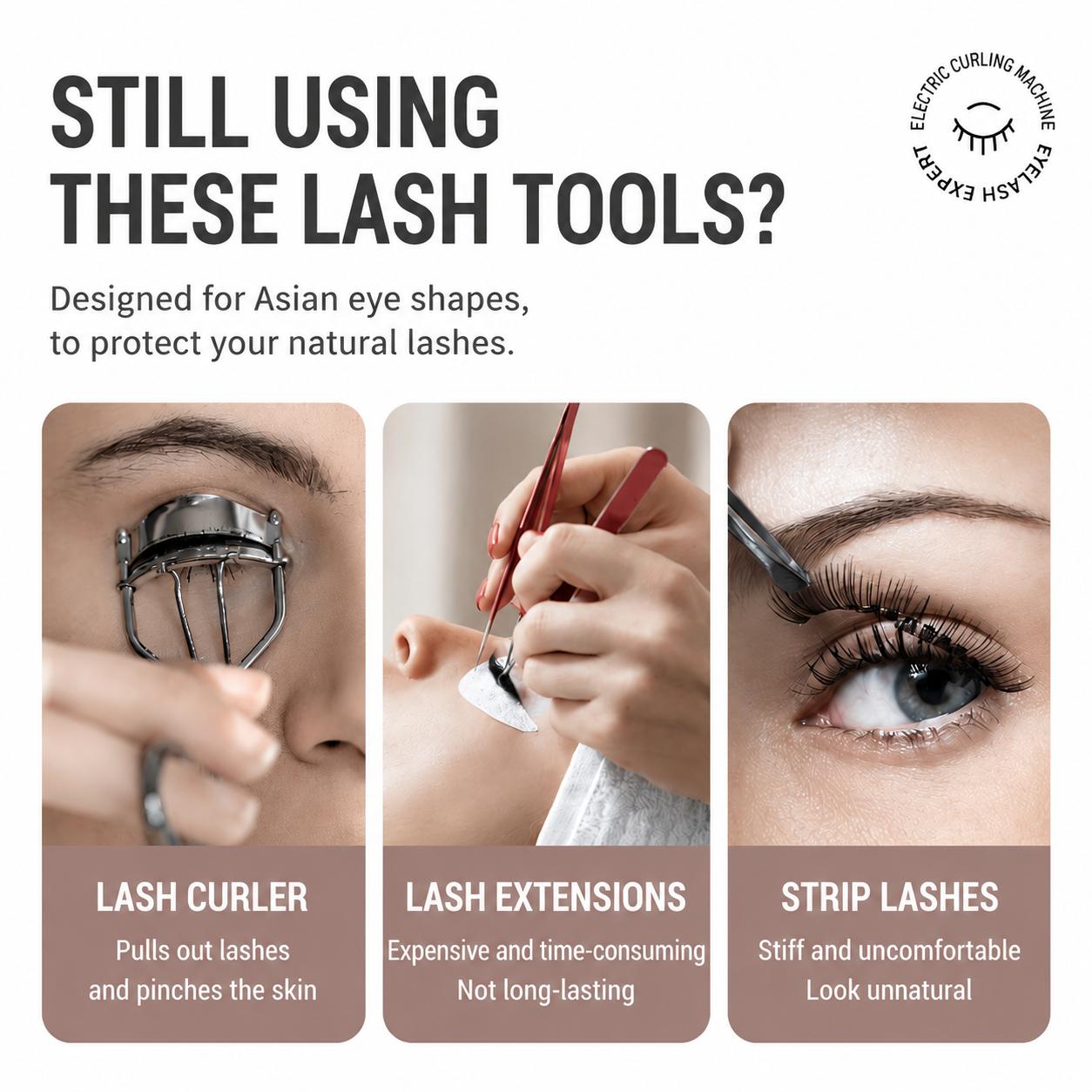 Heated Eyelash Curler, USB Rechargeable Electric Eyelash Curler with LED Temperature Display, Anti-Scald Heated Lash Lift Tool for Long Lasting Natural Curl
