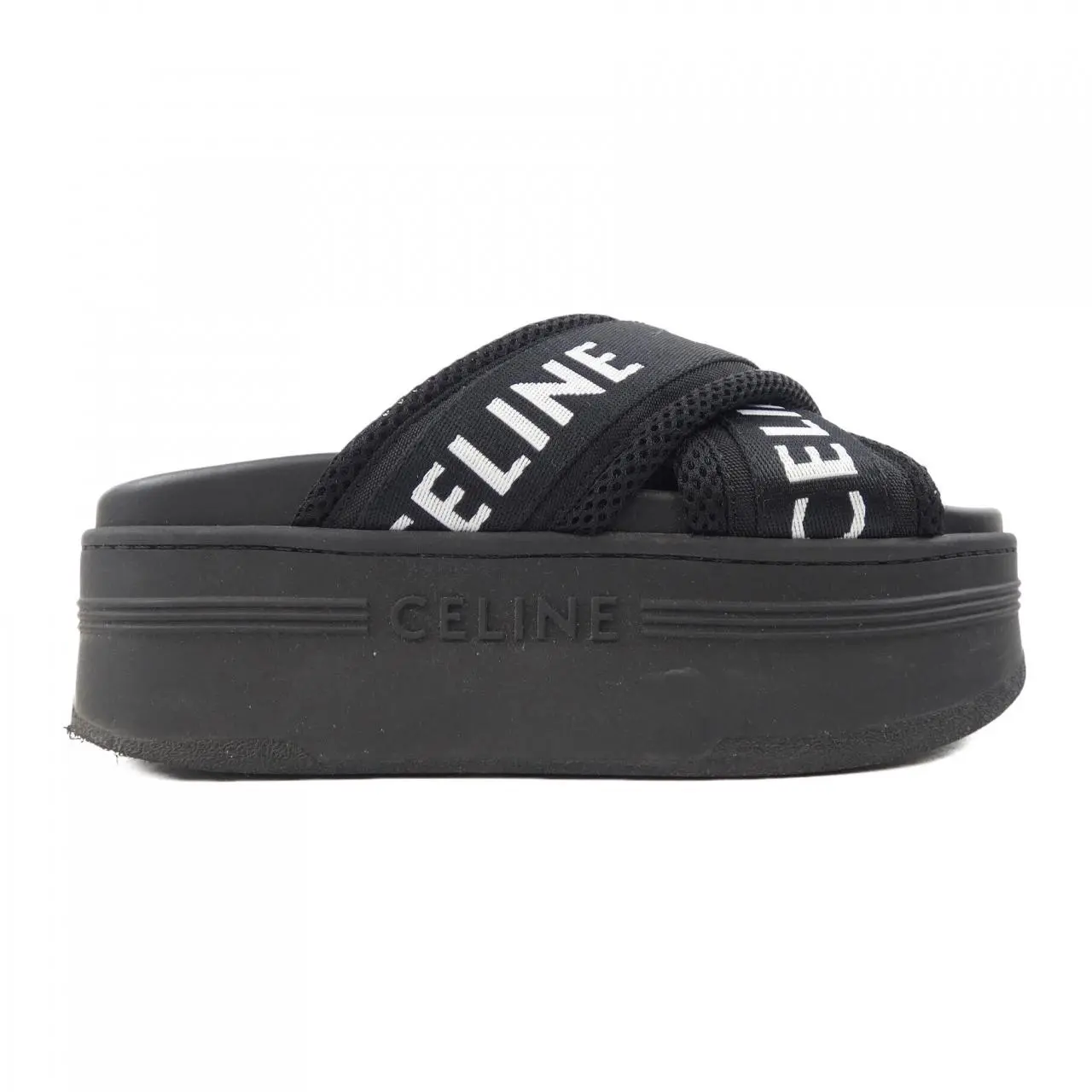 Pre-owned Celine Others Small Leather Goods Block Slide Sandals