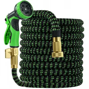 Cotsoco 50FT/75FT/100FT Heavy Duty Expandable Garden Hose, 3-Layer 3750D Water Pipe Flexible Hose with 10 Function Spray Nozzle, for Watering Lawn Yard Garden, Car Washing, Pet Cleaning -SummerVibes