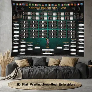 2026 World Cup schedule tapestry, football schedule chart, 2026 World Cup result table, event day decoration.