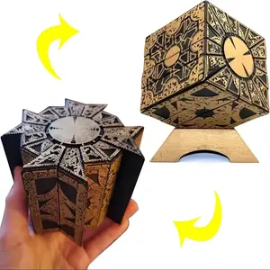 Removable Hell Messenger Puzzle Box with Base, Functional Transformable Lock Puzzle Box, Rotating Display Collectible Item