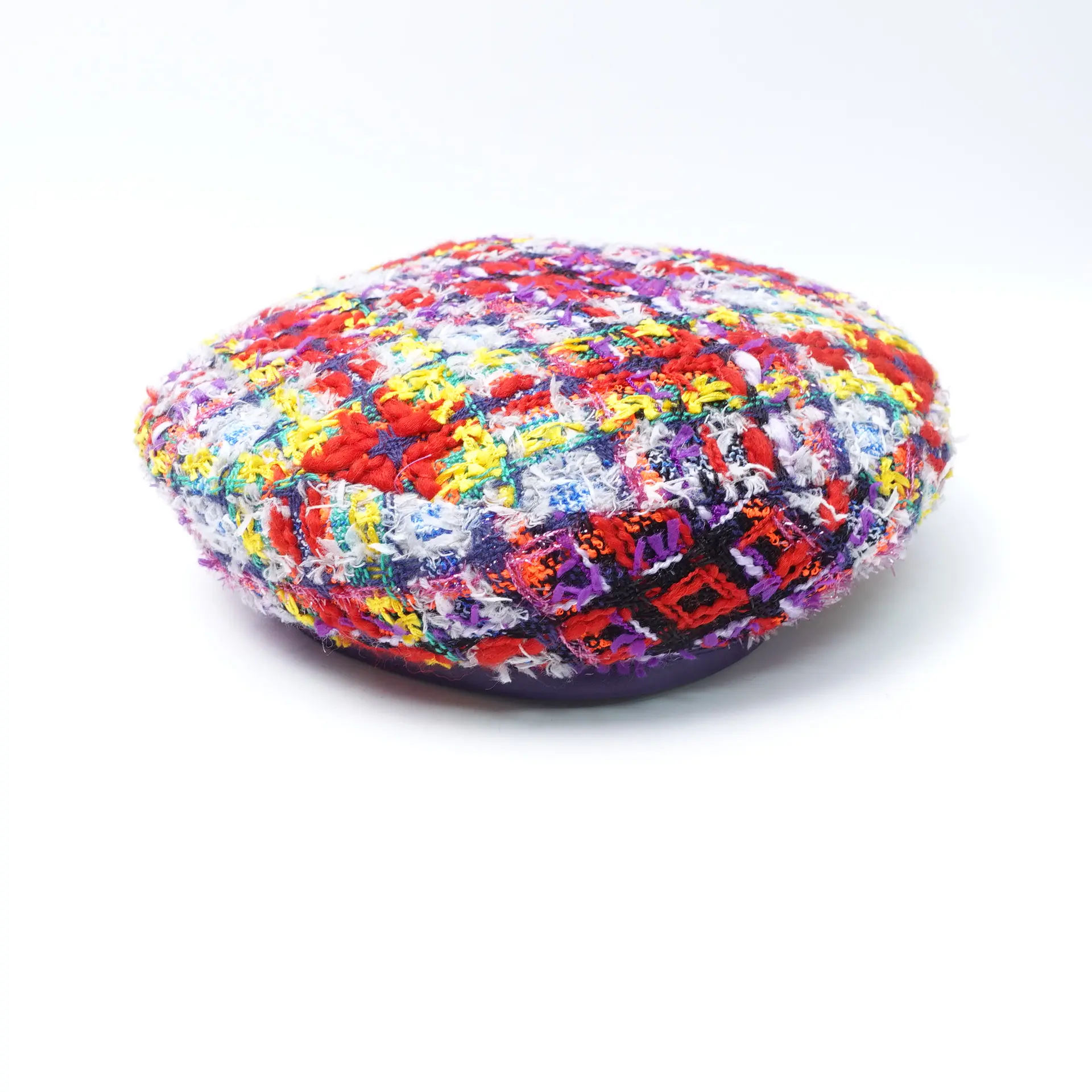 Pre-owned Gucci Gucci Checked Tweed Beret T20379483
