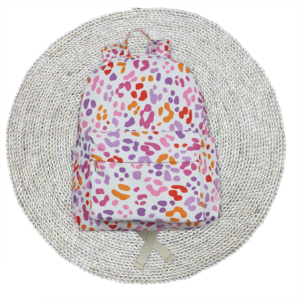 Girls Kids Children Pink Leopard Backpacks Bags Back To School