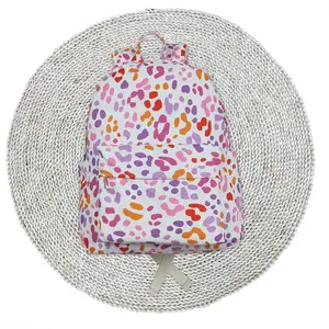 Girls Kids Children Pink Leopard Backpacks Bags Back To School