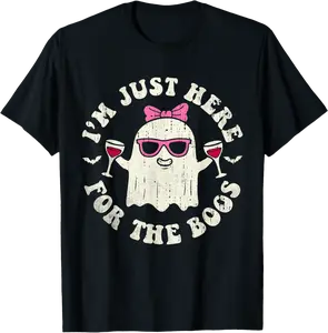 I'm Just Here for The Boos Halloween Party Drinking Beer T-Shirt - Emilyschwe Shop 96B0FMY6K65P