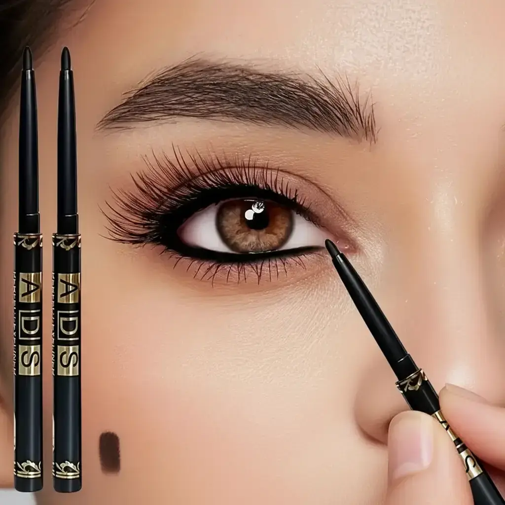 2-Piece Waterproof Sweatproof Makeup Eyeliner Pen Set, Long-Lasting Eyeliner with Smudge-Proof Formula, Easy-Glide Texture, Bold Color, and Natural Look, Smudge Resistant Eyeliner