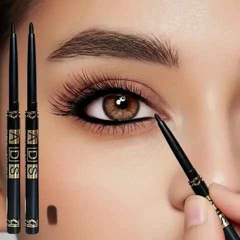 2-Piece Waterproof Sweatproof Makeup Eyeliner Pen Set, Eye Makeup Products, Long-Lasting Eyeliner with Smudge-Proof Formula, Easy-Glide Texture, Bold Color, and Natural Look, Smudge Resistant Eyeliner
